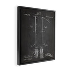 Ice Hockey Stick Patent - Ice Hockey Art - Black Chalkboard Framed Canvas Print Gallery Image 2