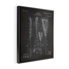 Lacrosse Stick Patent - Lacrosse Player Art - Black Chalkboard Framed Canvas Print Gallery Image 2