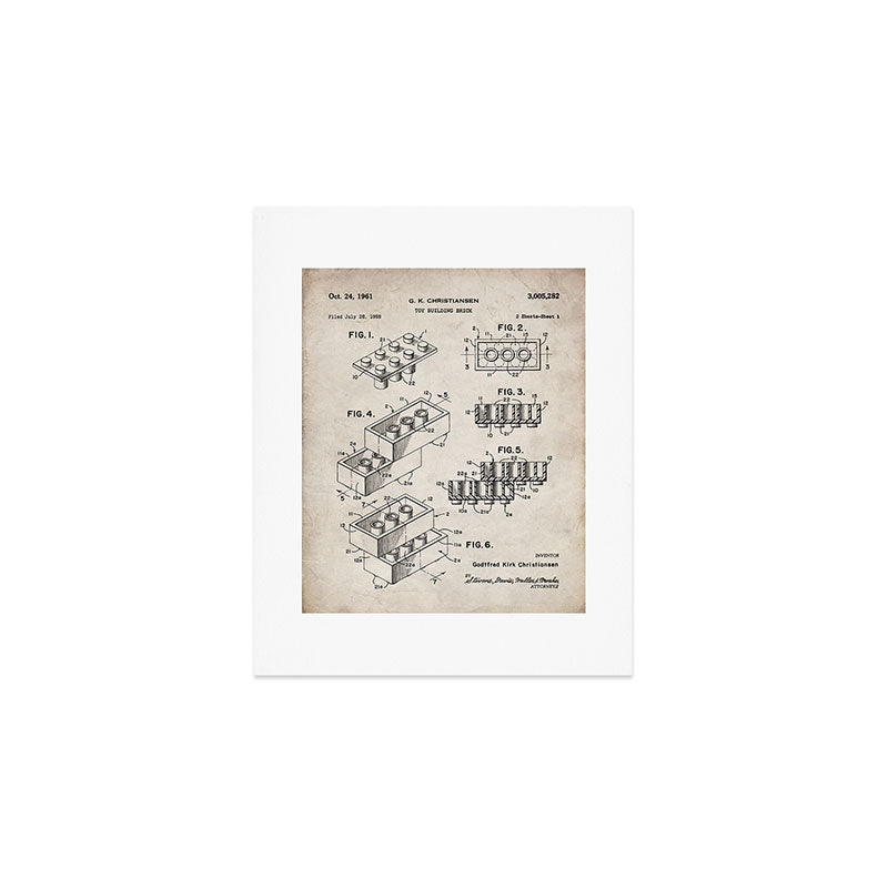 Legos Patent - Legos Brick Art - Antique Art Print Gallery Image 1