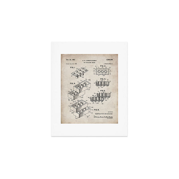 Legos Patent - Legos Brick Art - Antique Art Print Gallery Image 1