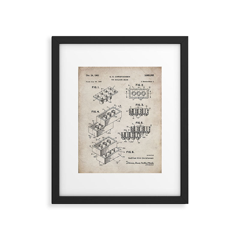 Legos Patent - Legos Brick Art - Antique Framed Art Print Gallery Image 6