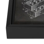 Legos Patent - Legos Brick Art - Black Chalkboard Framed Canvas Print Gallery Image 3