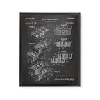 Legos Patent - Legos Brick Art - Black Chalkboard Framed Canvas Print Gallery Image 8