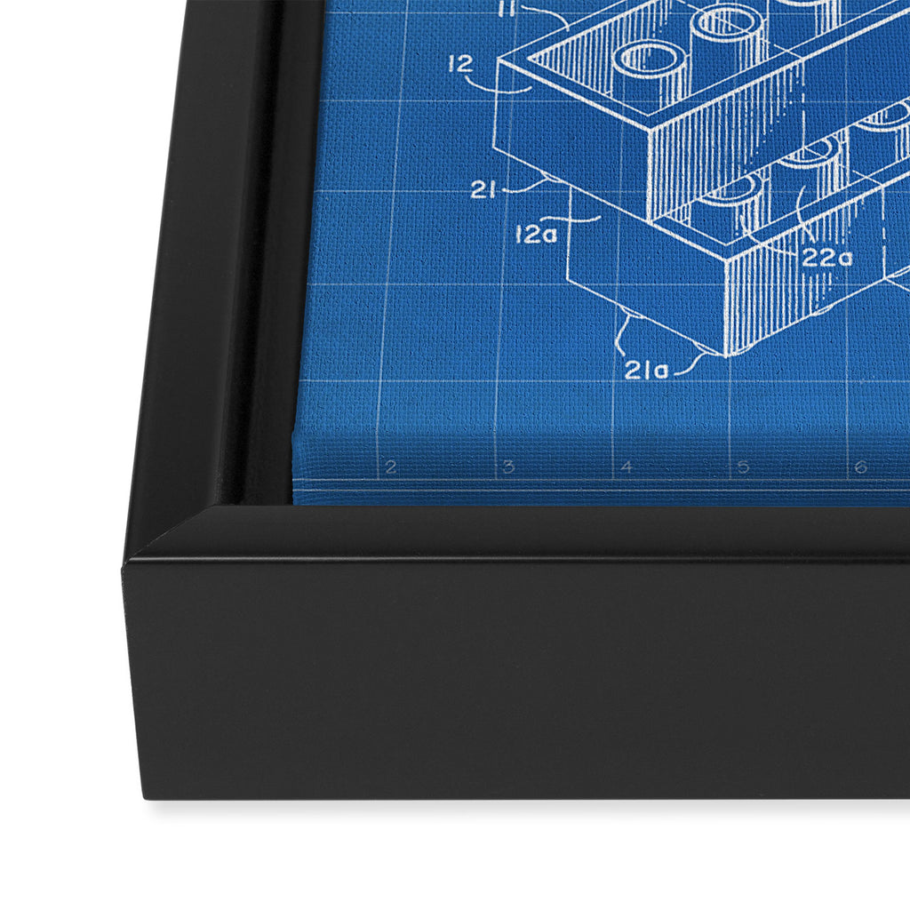 Legos Patent - Legos Brick Art - Blueprint Framed Canvas Print Gallery Image 3