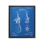 Light Bulb Patent - Designer Industrial Design Art - Blueprint Framed Canvas Print Gallery Image 8