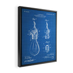 Light Bulb Patent - Designer Industrial Design Art - Blueprint Framed Canvas Print Gallery Image 2
