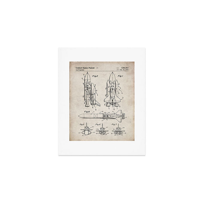 Nasa Space Shuttle Patent - Nasa Shuttle Art - Antique Art Print Gallery Image 1