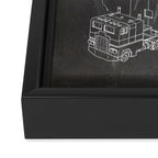 Optimus Prime Patent - Transformers Fan Comic Book Geek Art - Black Chalkboard Framed Canvas Print Gallery Image 3