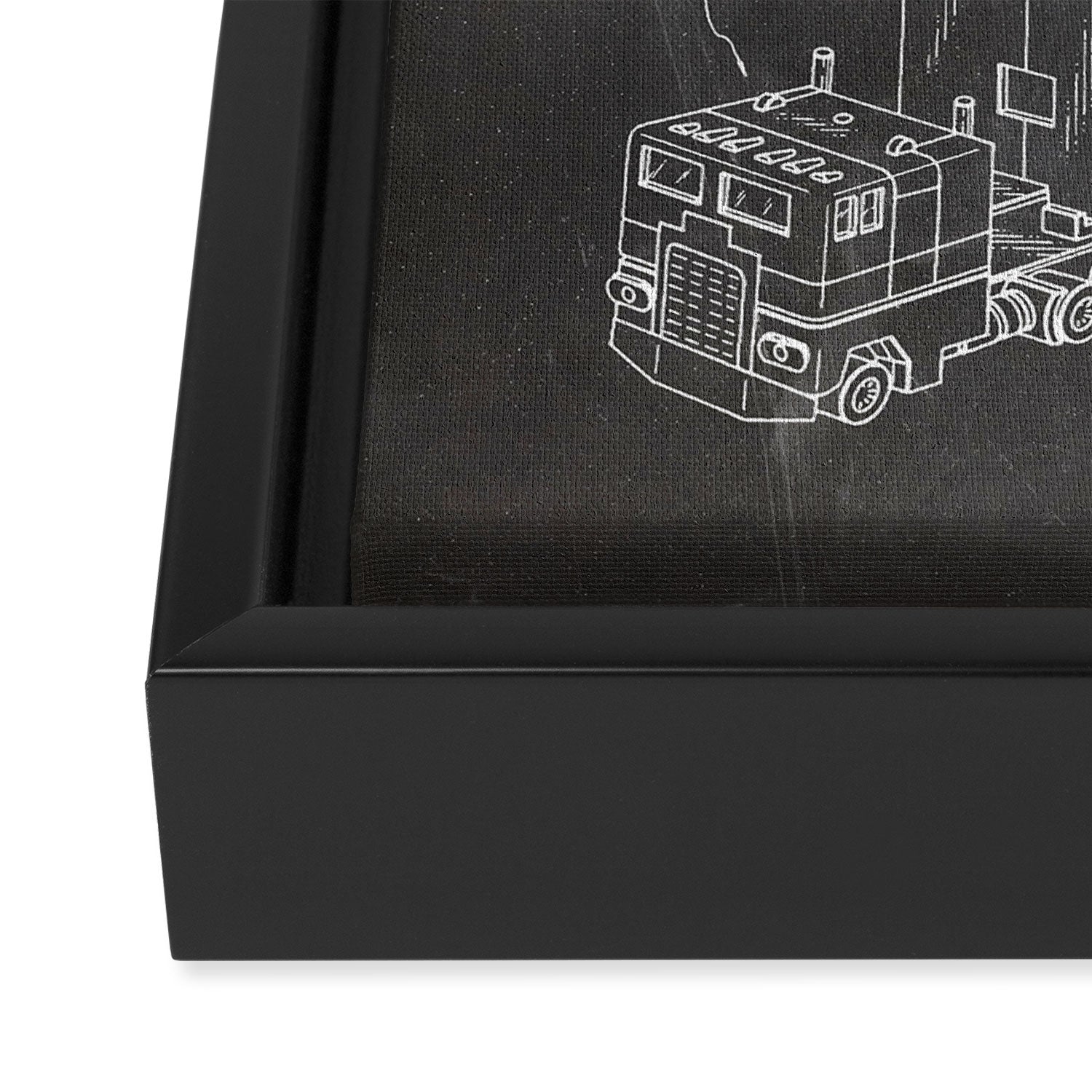 Optimus Prime Patent - Transformers Fan Comic Book Geek Art - Black Chalkboard Framed Canvas Print Gallery Image 3