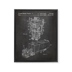 Optimus Prime Patent - Transformers Fan Comic Book Geek Art - Black Chalkboard Framed Canvas Print Gallery Image 8