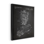 Optimus Prime Patent - Transformers Fan Comic Book Geek Art - Black Chalkboard Framed Canvas Print Gallery Image 2