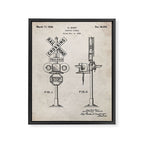 Railroad Crossing Patent - Train Crossing Art - Antique Framed Canvas Print Gallery Image 8