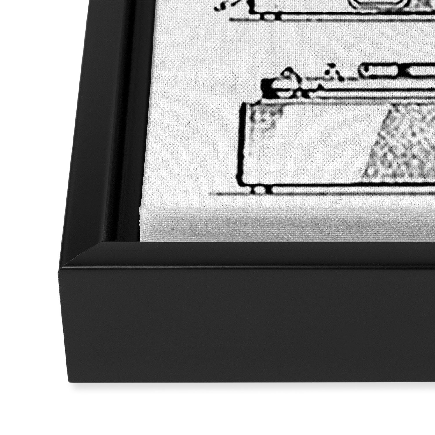 Record Player Patent - Vinyl Fan Music Lover Art - White Framed Canvas Print Gallery Image 3