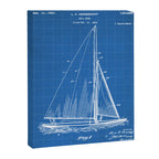 Sailboat Patent - Yacht Art - Blueprint Canvas Print Gallery Image 8
