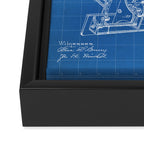 Sewing Machine Patent - Seamstress Craft Sewing Room Art - Blueprint Framed Canvas Print Gallery Image 3