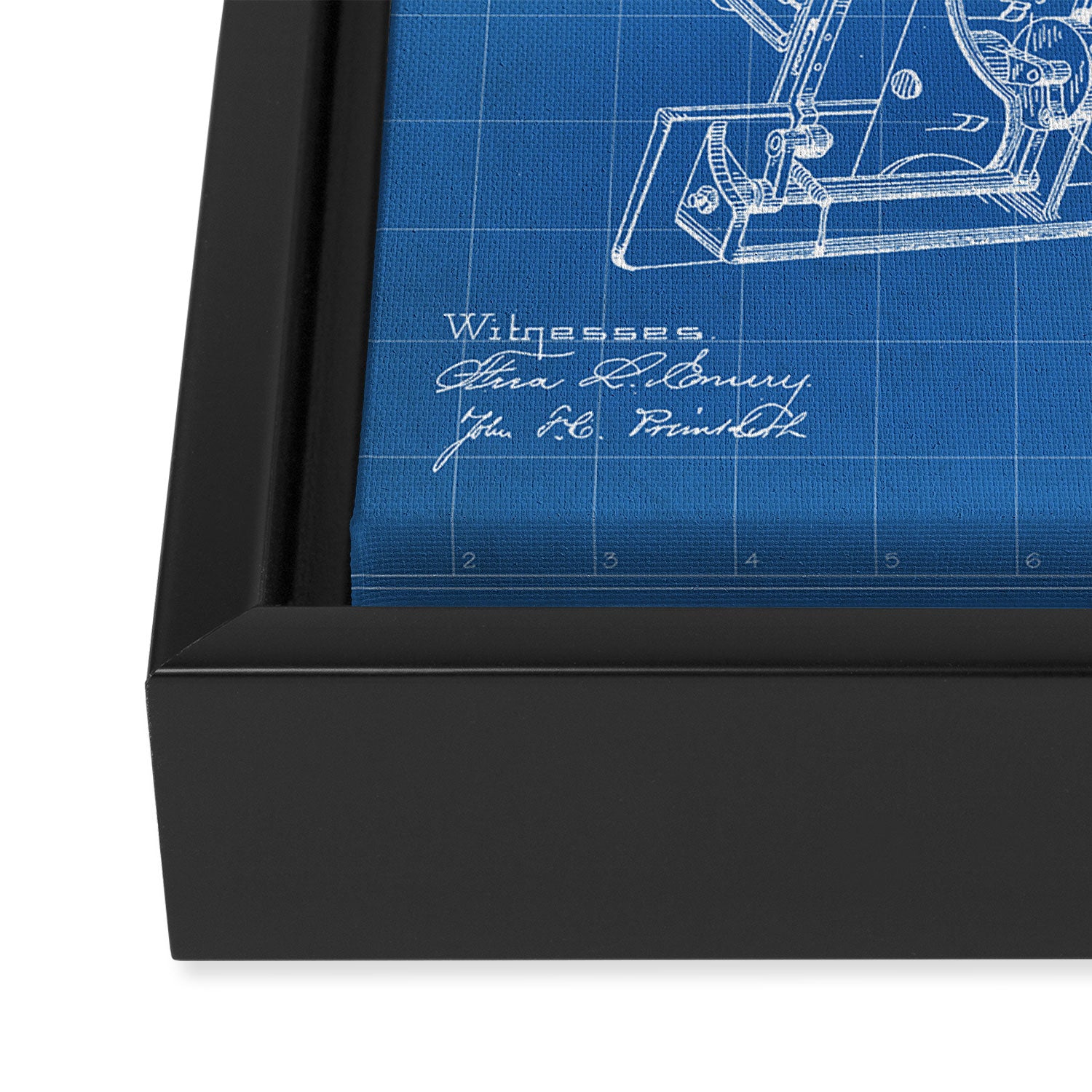 Sewing Machine Patent - Seamstress Craft Sewing Room Art - Blueprint Framed Canvas Print Gallery Image 3