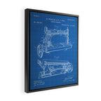 Sewing Machine Patent - Seamstress Craft Sewing Room Art - Blueprint Framed Canvas Print Gallery Image 2