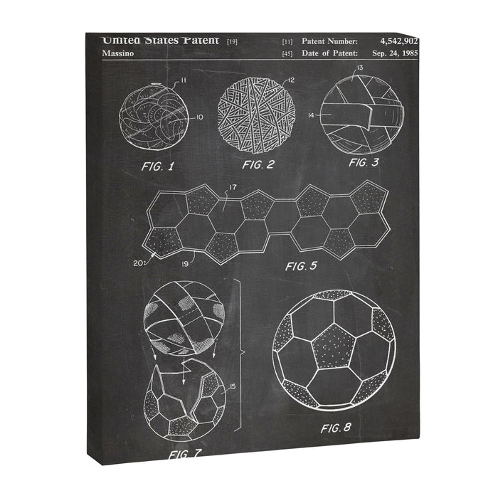 Soccer Ball Patent - Football Art - Black Chalkboard Canvas Print Gallery Image 1