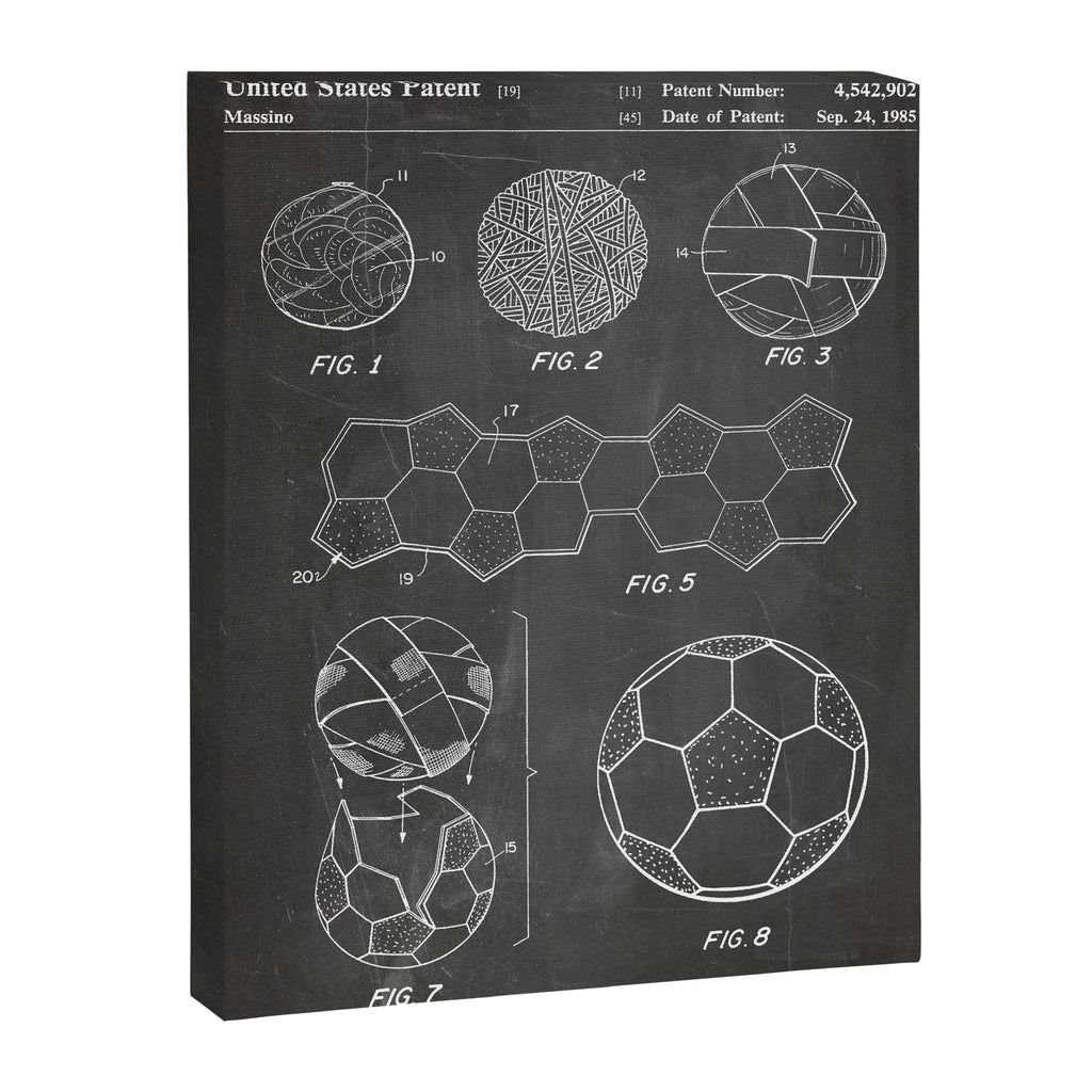 Soccer Ball Patent - Football Art - Black Chalkboard Canvas Print Gallery Image 8