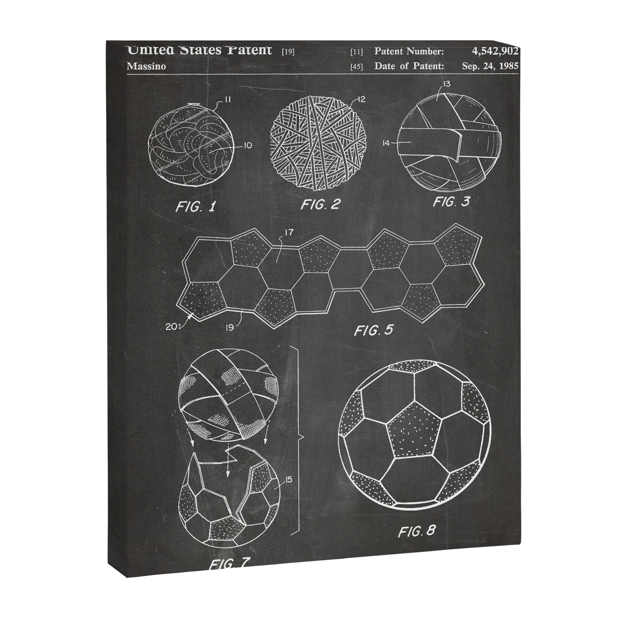 Soccer Ball Patent - Football Art - Black Chalkboard Canvas Print Gallery Image 8