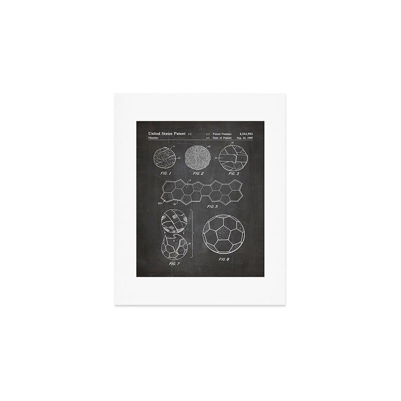 Soccer Ball Patent - Football Art - Black Chalkboard Art Print Gallery Image 1