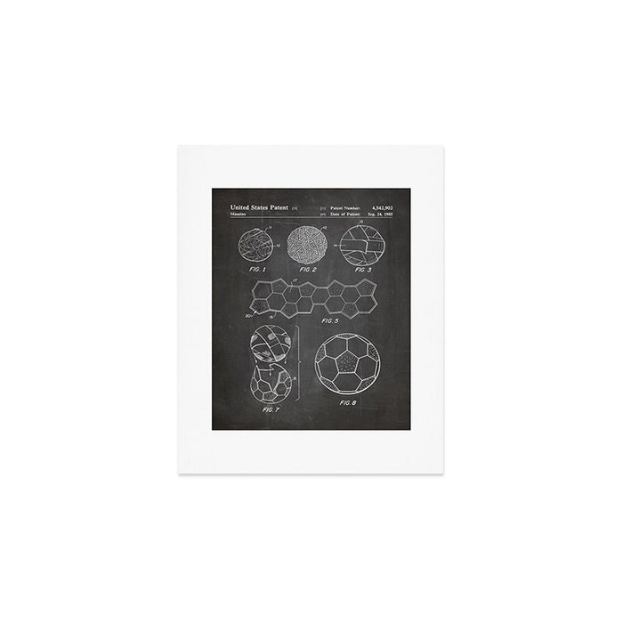 Soccer Ball Patent - Football Art - Black Chalkboard Art Print Gallery Image 1