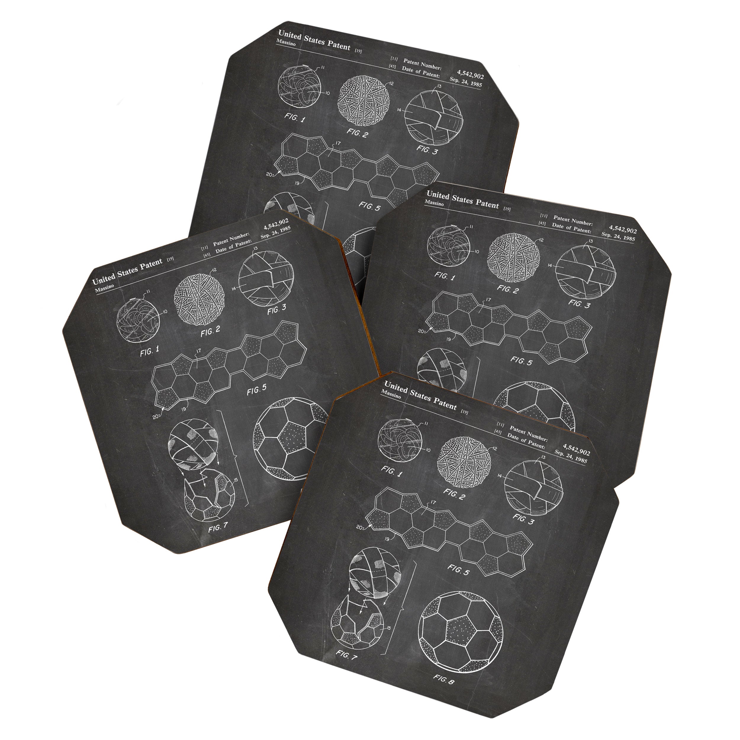 Soccer Ball Patent - Football Art - Black Chalkboard Coaster Gallery Image 1