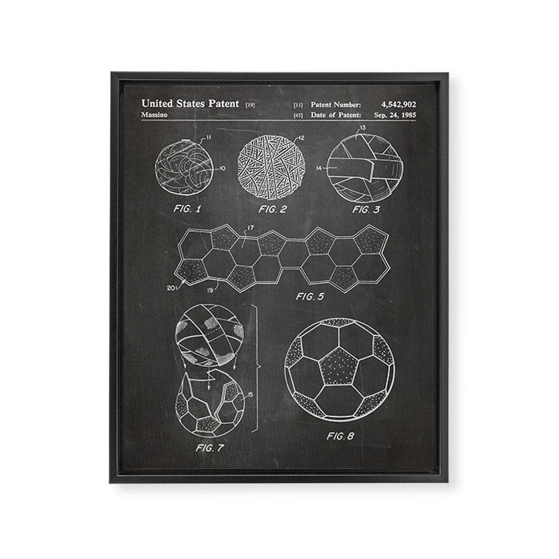 Soccer Ball Patent - Football Art - Black Chalkboard Framed Canvas Print Gallery Image 8