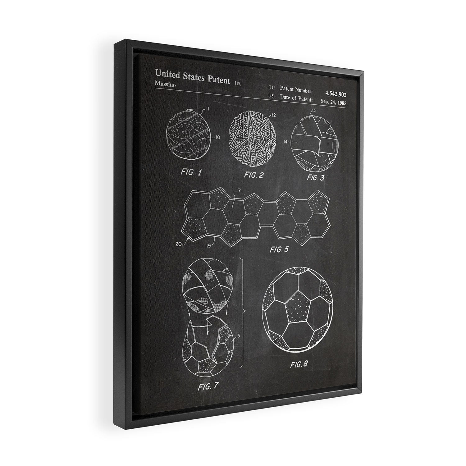 Soccer Ball Patent - Football Art - Black Chalkboard Framed Canvas Print Gallery Image 2