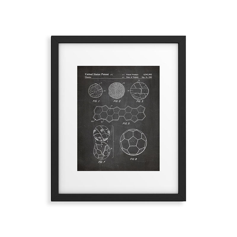 Soccer Ball Patent - Football Art - Black Chalkboard Framed Art Print Gallery Image 4
