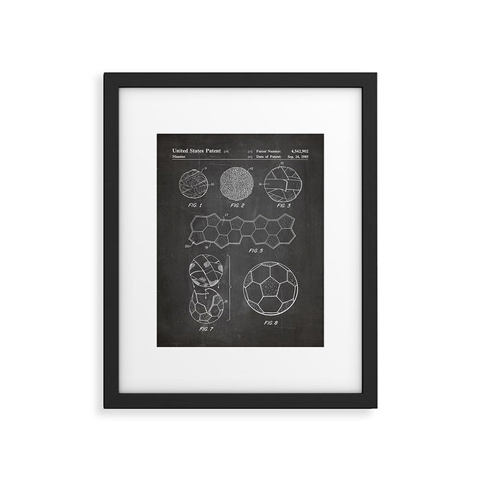 Soccer Ball Patent - Football Art - Black Chalkboard Framed Art Print Gallery Image 1