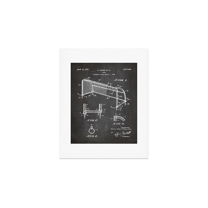 Soccer Patent - Soccer Goal Art - Black Chalkboard Art Print Gallery Image 1