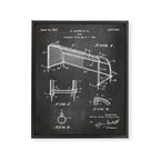 Soccer Patent - Soccer Goal Art - Black Chalkboard Framed Canvas Print Gallery Image 8