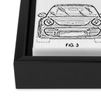 Supercar Sports Car Patent - Car Lover Classic Car Art - White Framed Canvas Print Gallery Image 3