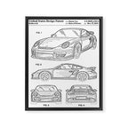 Supercar Sports Car Patent - Car Lover Classic Car Art - White Framed Canvas Print Gallery Image 8