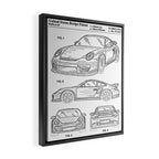 Supercar Sports Car Patent - Car Lover Classic Car Art - White Framed Canvas Print Gallery Image 2