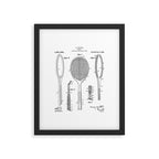 Tennis Racket Patent - Tennis Lover Coach Player Fan Art - White Framed Art Print Gallery Image 6