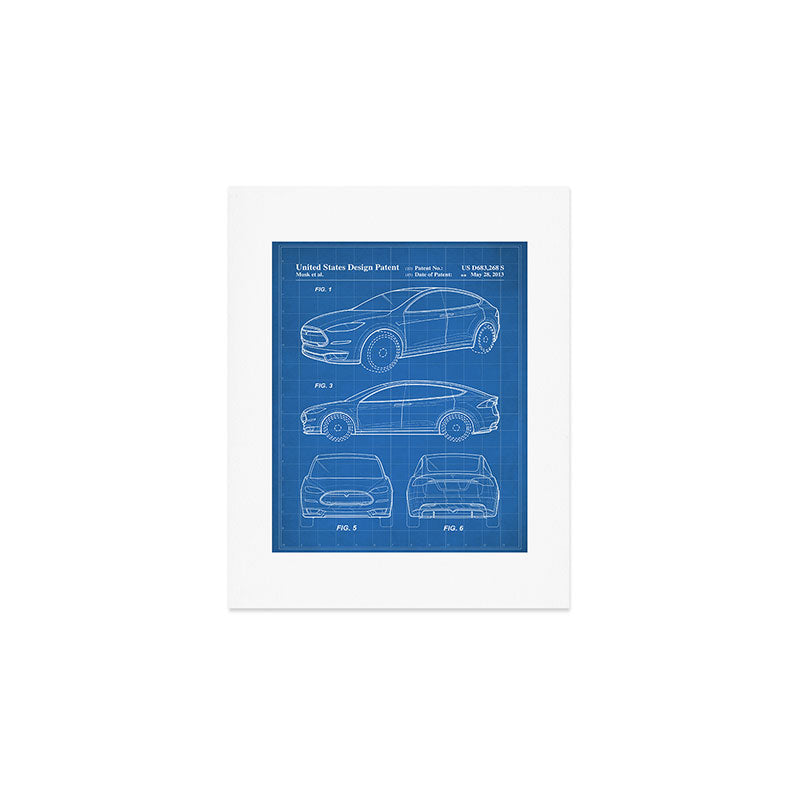 Tesla Model S Patent - Tesla Art - Blueprint Art Print Gallery Image 1