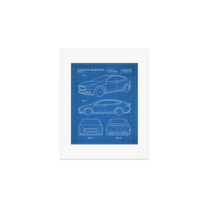 Tesla Model S Patent - Tesla Art - Blueprint Art Print Gallery Image 1