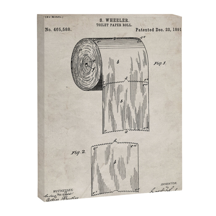 Toilet Paper Patent - Bathroom Art - Antique Canvas Print Gallery Image 1