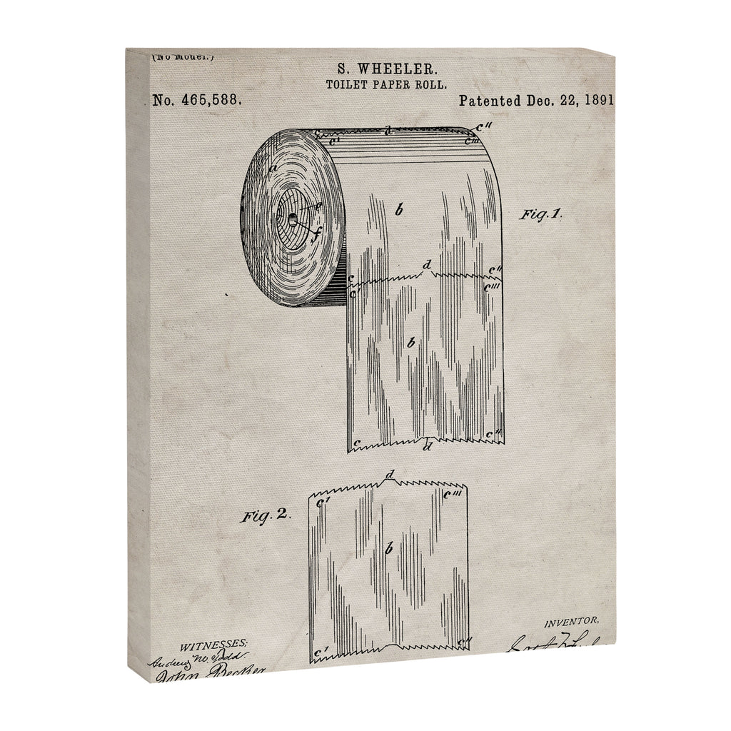 Toilet Paper Patent - Bathroom Art - Antique Canvas Print Gallery Image 8
