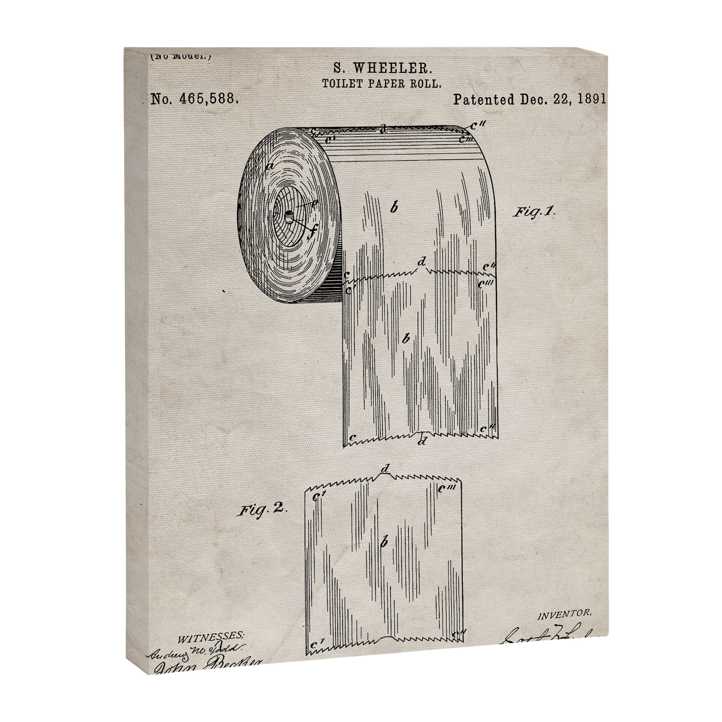 Toilet Paper Patent - Bathroom Art - Antique Canvas Print Gallery Image 8