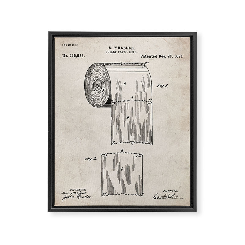 Toilet Paper Patent - Bathroom Art - Antique Framed Canvas Print Gallery Image 8