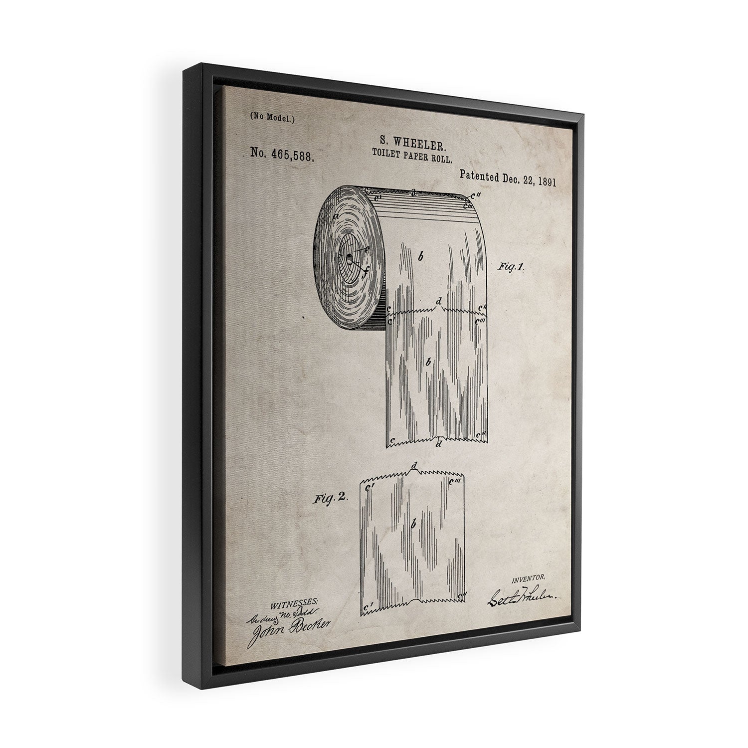 Toilet Paper Patent - Bathroom Art - Antique Framed Canvas Print Gallery Image 2