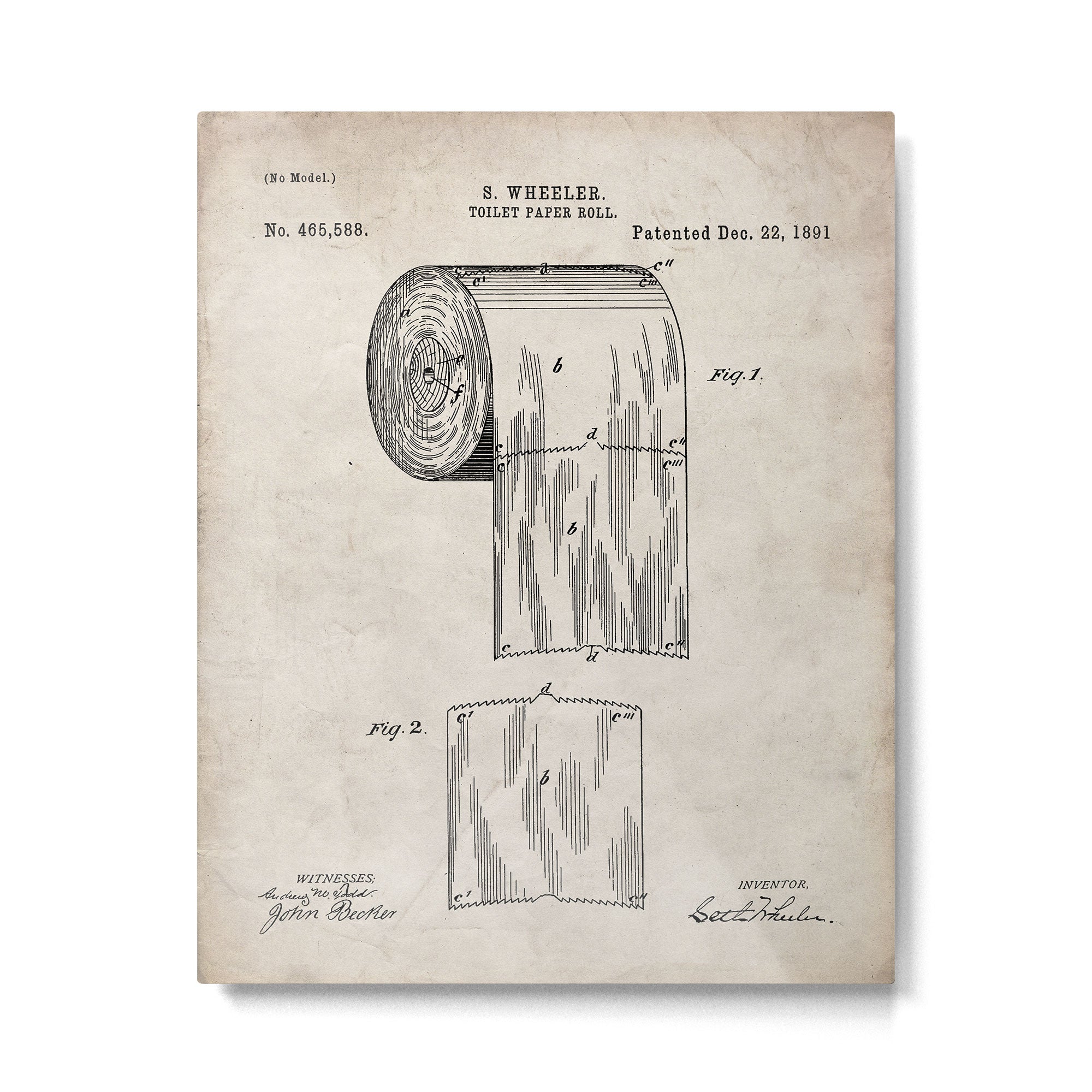 Toilet Paper Patent - Bathroom Art - Antique Metal Print Gallery Image 6