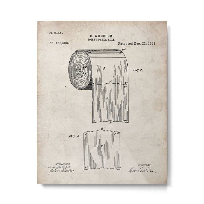 Toilet Paper Patent - Bathroom Art - Antique Metal Print Gallery Image 1