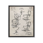 Toilet Seat Patent - Housewarming Bathroom Art - Antique Framed Canvas Print Gallery Image 8