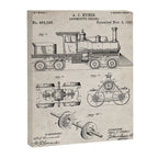 Train Locomotive Patent - Steam Train Art - Antique Canvas Print Gallery Image 8