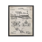 Train Locomotive Patent - Steam Train Art - Antique Framed Canvas Print Gallery Image 8