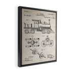 Train Locomotive Patent - Steam Train Art - Antique Framed Canvas Print Gallery Image 2